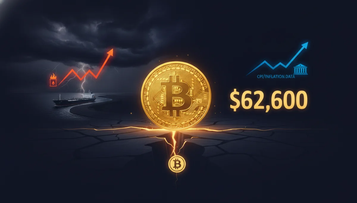 Oil Shock and Fed Fears Stall Bitcoin Near $62,600