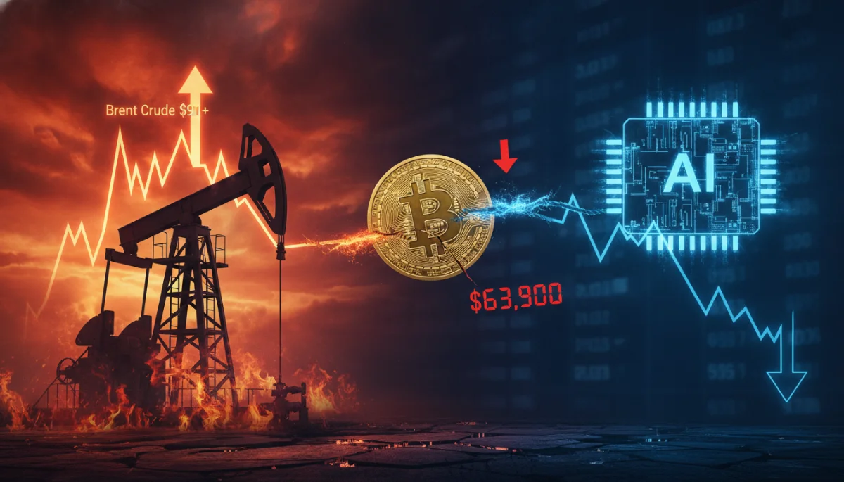 Oil Surge and AI Woes Crush Bitcoin Below $64K